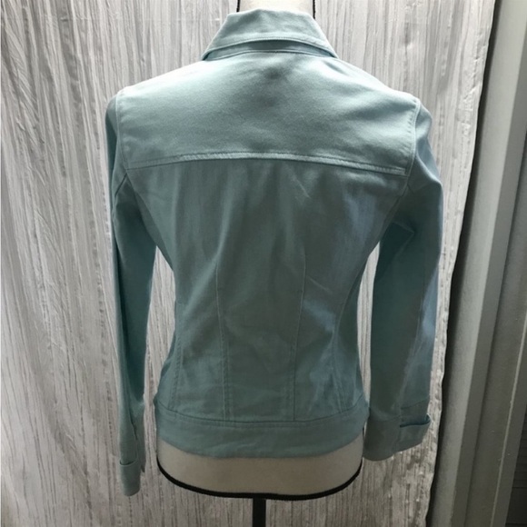 Talbots light blue military style stretch denim jacket 2P - Picture 4 of 11